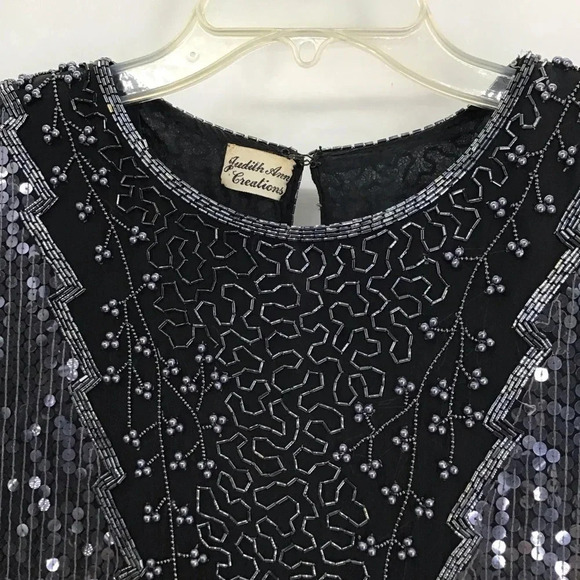 Judith Ann Creations Vintage 80’s Gatsby Style Beaded SequinTunic Top Size L/XL - Picture 3 of 9